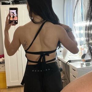 Black asymmetrical tie back Zara shirt never worn